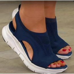 Plus Size Women's Shoes Verão Conforto Casual Sport Sandals Mulheres Wedge Sandálias Mulheres Plataforma Sandálias Roman Beach Shoes 220326