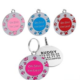 Anti-lost Puppy Dog ID Tag Personalized Dogs Cats Name Tags Collars Necklaces Engraved Pet Nameplate Accessories sxjul11