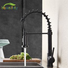 Pull Down Kitchen Spring Faucet 360 Rotation Single Home 2Way Spray Stream Spout Wash Faucets Hot Cold Mixer Crane Tap T200424