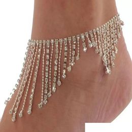 New Bridal Anklet Foot Jewelry Beach Wedding White Crystal Rhinestones Women Fashion Barefoot Jewelry 액세서리를위한 나비 Anklets