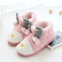 Suihyung Women Winter Furry Soft Antislip Indoor Floor Shoes Plush Cartoon Deer Warm Woman Home Slippers Y200424 GAI GAI GAI