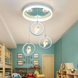 Pendant Lamps Children's Room Chandelier Boy Girl Princess Bedroom Lamp Nordic Cartoon Modern Simple Eye Protection Pink LightingPendant