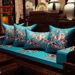 Cushion/Decorative Pillow Blue/Yellow/Red/Champagne Cushion Cover 45x45CM Luxury Case Birds Flower Cushions For Home DecorCushion/Decorative