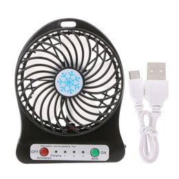 Portable LED Light Mini Fan Air Cooler Mini Desk USB Fan Third Wind USB Fan Rechargeable ABS Portable Office Outdoor Home 220719