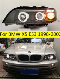 Car Lights LED Head Lamp For BMW X5 LED Headlight 1998-2002 Headlights E53 High Beam Angel Eye DRL Turn Signal Light