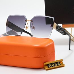 Fashion Sunglasses For Man Woman Unisex Designer Goggle Beach Sun Glasses Retro Small Frame Luxury Design UV400 Black-Black 7 Color Optional 3004 Top Quality With Box