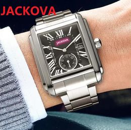 All Dials Working mens womens automatic stopwatch watches Luxury Fashion Crystal Square Rectangle Watches Imported Japan Quartz Movement Wristwatch Super Gifts