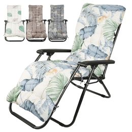 Lounger Cushion Soft Cotton Filling Recliner Chair Couch Seat Cushions Plant Printed Thicken Non slip Home Garden Long Mat Y200723