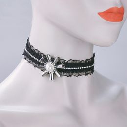 Fałszywy kołnierz Vintage Choker Naszyjnik Handmade Koronki Kryształ Naszyjnik Dla Kobiet Akcesoria Lady Party Biżuteria 10 sztuk / partia