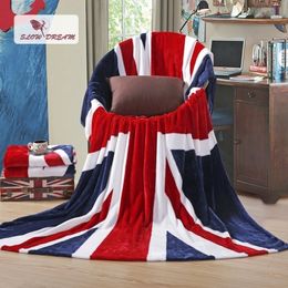 Slowdream British Flag Flannel Blanket Throw Soft Fleece Winter Bedspread Wrap Sleeping For Bed Sofa Covers Quilts Y200417