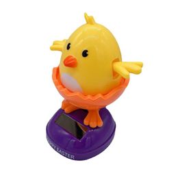 Interior Decorations Bobbleheads For Car Dashboard Eggshell Chicken Ornament Solar Bobble Head Figures