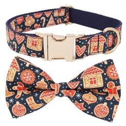Christmas Dog Collar Bow Tie Metal Buckle for Big Small Dog&Cat Pet Accessories Y200515