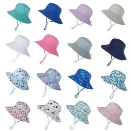 Caps & Hats Children Bucket Hat Quick-drying Wide Brim Beach Sun UV Protection Outdoor Summer Cap For 6 Month To 8 Years Old KidsCaps