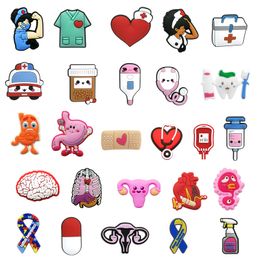 Medical Supplies Croc charms Fashion Love Shoe Accessories For Decorations Charms pvc soft Shoes Charm Ornaments Buckles