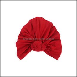 Beanie/Skl Caps Hats Hats Scarves Gloves Fashion Accessories Women Girl Solid Color Turban Headwrap Knot Hat Skl Beanie Dh3Vn