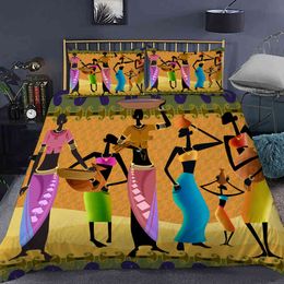 Ancient African Women Bedding Set for Bedroom Soft Bedspreads Comefortable Duvet Cover Quality Comforter Covers and Pillowcase