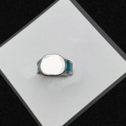 Designer Ring For Women Men Love Rings Titanium Steel Classic Blue Enamel Jewelry For Lovers Engagement Rings Luxury Gift Letter