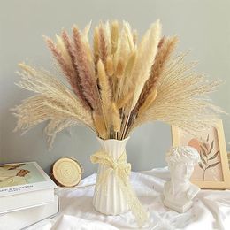 Decorative Flowers & Wreaths Natural Dried Pampa Grass Bouquet Boho Nordic Home Decor Phragmites For Wedding DecorationDecorative