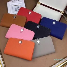 high quality Famous designer brand Leather men women wallet purse with coin pocket card holder more colors