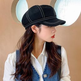 Berets Trend Winter Hats For Women French Style Wool Baker's Boy Hat Cool Baseball Cap Black Visor Gorras CasquetteBerets