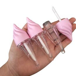 5ml Cute Creative Clear Lip Glaze Bottle Lipstick Tube Empty Mini Plastic Lip Gloss Cosmetic Packaging Container Makeup Refillable Lipgloss Tubes
