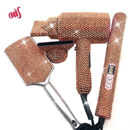 Crystal Hair Flat iron Bling Dryer Wig Brush tools Boutique 220623