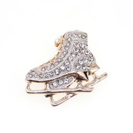 10 Pcs/Lot Fashion Jewellery Brooches Crystal Rhinestone Skate Sport Items Brooch Pin For Gift/Decoration