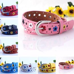 Belts Hollow Butterfly Flowers Children Belt Boys And Girls Brand PU Leather Adjustable Women WaistbandBelts