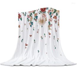 Blankets Summer Plants Flowers Throw Blanket For Sofa Soft And Comfortable Flannel Children Gift Travel CampingBlankets