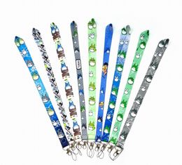 Small Wholesale 20pcs Japan Anime My Neighbour Totoro Lanyard Neck Strap Clip Black Stripe for Car Key ID Card Mobile Phone Badge Holder