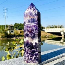 Decorative Objects & Figurines Large Natural Dream Amethyst QUARTZ Crystal Wand Point Healing