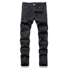Black Jeans Pants Men Slim Fit High Quality Design Straight Biker Denim Pants Big Size Motocycle Men's Hip Hop Trousers For Male 28-42