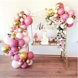 Balloon Garland Arch Kit 101PCS Pink and Gold Balloons for Parties Birthday Wedding Party Baby Shower Decorations for Girl Boy T200526