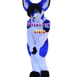 Fursuit Long-haired Husky Dog Fox Wolf Mascot Costume Fur Cartoon Character Doll Halloween Party Cartoon Set Shoe #233