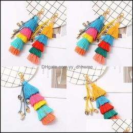 Keychains Fashion Accessories Colorf Boho Tassel Keychain Style Bag Ornaments Artificial Handmade Creativ Cute Attractive Pendant Jewelry Gi