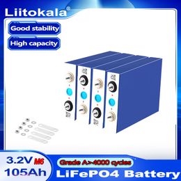 LiitoKala 3.2V 100Ah 105Ah lifepo4 batteries 3C 300A discharge for DIY 12V 24V 36V 48V 400Ah battery pack boat scooter caravan