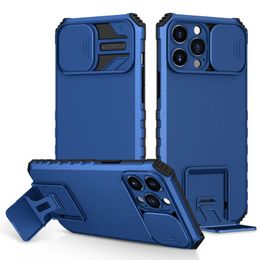 Rugged Hybrid Kickstand Military Grade Cases Slide Camera Lens Protection For iPhone 13 12 11 Pro X XS Max XR 8 Samsung S20 FE S21 S22 Ultra A21S A13 5G A23 A33 A53 A73 A12