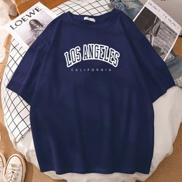 T-shirt maschile Los Angeles California Funny Black Letter Printing Man Tshirt Simple Tops Retro Tops Street Hip Hop Case Fashi