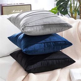 Inyahome Velvet Cushion Cover Pillowcase Solid Color Case Cojines Decor Sofa Throw s Room Decorative 220507