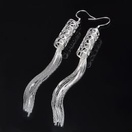 Dangle & Chandelier Fashion 925 Sterling Silver Earrings Tassel Long Woman Wedding Charm Jewelry GiftDangle