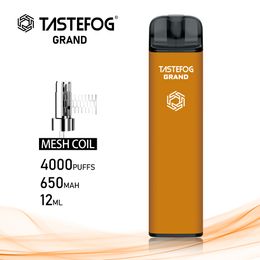 QK Tastefog Disposable Rechargeable Vape 4000 puffs Cigarette 5% Mesh Coil 12ml 650mAh Battery Wholesale America and Australia Market