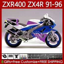 Bodywork Kit For KAWASAKI NINJA ZXR 400 CC ZX4R ZXR400 ZX-4R 91 92 93 94 95 96 Blue purple 138No.168 Body ZX 4R ZXR-400 1991 1992 1993 1994 1995 1996 400CC 91-96 OEM Fairing