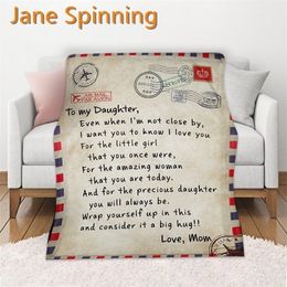 Letter Letters To My Daughter Express Love Blanket 3D Print Sherpa Blanket on Bed Home Textiles Dreamlike Gift Blanket 08 201112