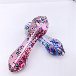 Wholesale Smoking Accessories Pyrex Glass Oil Burner Pipes Smoking Spoon Pipe Height 13cm Pink Blue Colours WL07