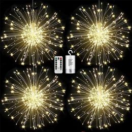 120/180 led string lights waterproof Warm white Firework AA Battery copper wire christmas Wedding Party Garland Fairy Light Lamp 220408