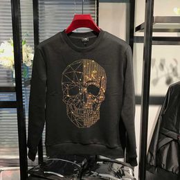 Men's Hoodies & Sweatshirts High Quality Plus Velvet Men's Hoodie Couple Fitness Pullover Warm Tops All-Match Skull Drill