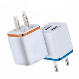 Dual usb chargers For Iphone Samsung Wall Charger 5V 2.1A Metal Travel Adapter US EU plug AC Power Adapters