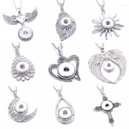 Pendant Necklaces Snap Button Jewelry Vintage High Quality Metal 18mm Necklace For Women Girls DIY JewelryPendant Sidn22