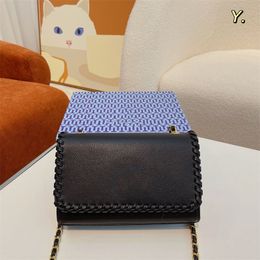 2022 New Luxury Shoulder Bags Designer Womens Crossbody Bag Black Rolled Gold Metal Lady Clutch Purses Handbags Totes Designer Handbag Women with Leather Knitting