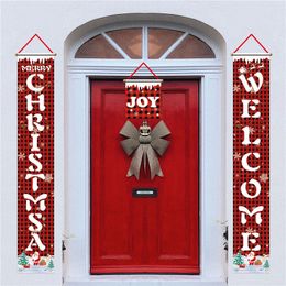Welcome Merry Christmas Hanging Door Banner Ornaments Christmas Decorations for Home Outdoor Year Xmas Decor Natal 201027